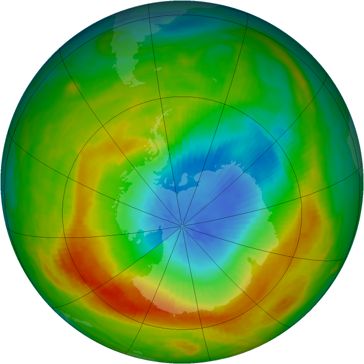 Antarctic ozone map for 07 November 1984